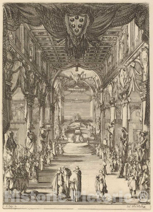 Art Print : Stefano Della Bella, Funeral of Prince Francesco de Medici - Vintage Wall Art