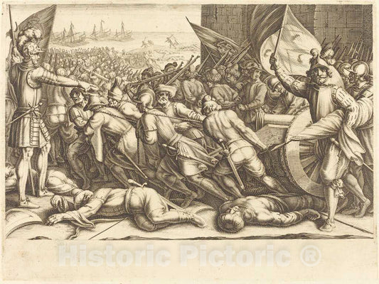 Art Print : Jacques Callot, The Re-Embarkation of The Turks, c. 1614 - Vintage Wall Art