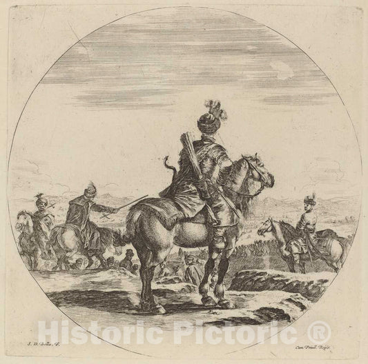 Art Print : Stefano Della Bella, Polish Cavalier - Vintage Wall Art