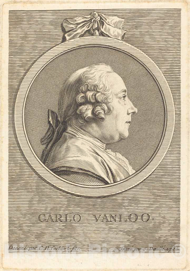 Art Print : DaullÃ© After Cochin II, Carle Vanloo, 1754 - Vintage Wall Art