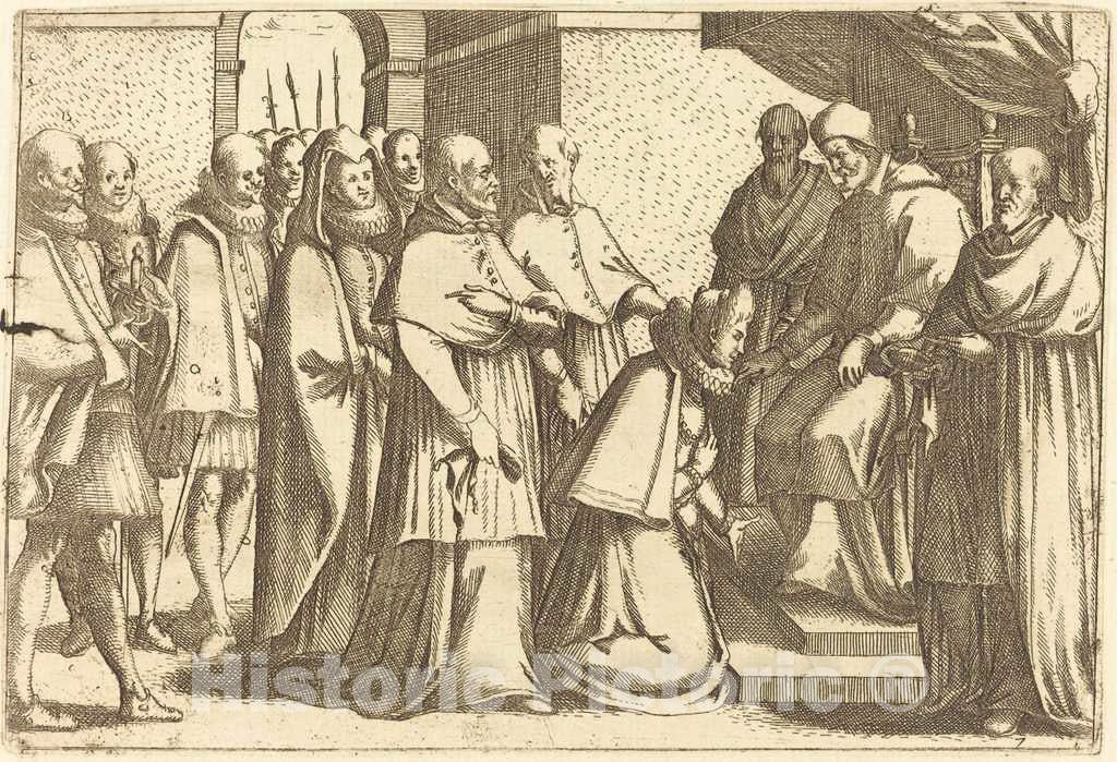 Art Print : Jacques Callot, Papal Audience, 1612 - Vintage Wall Art