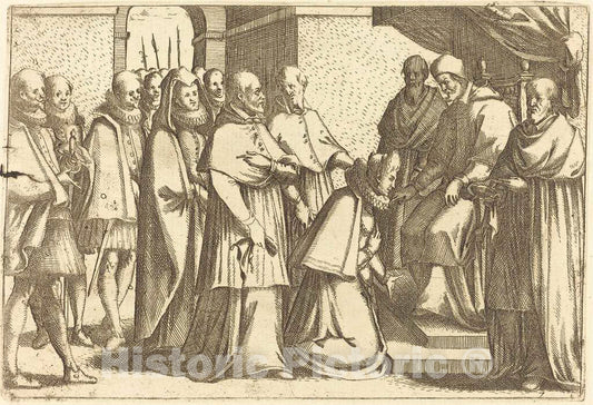 Art Print : Jacques Callot, Papal Audience, 1612 - Vintage Wall Art