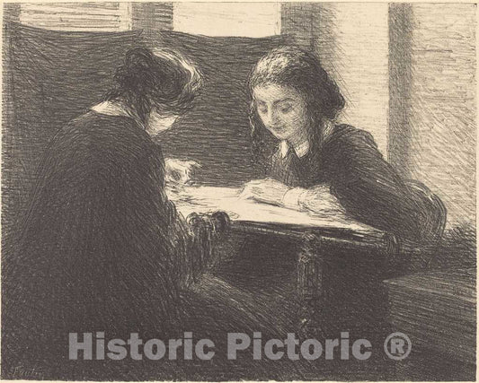 Art Print : Henri Fantin-Latour, The Embroiderers (Les brodeuses), 1898 - Vintage Wall Art