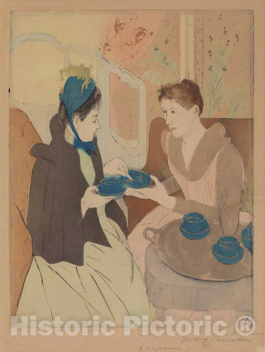 Art Print : Mary Cassatt, Afternoon Tea Party, 1890-1891 - Vintage Wall Art