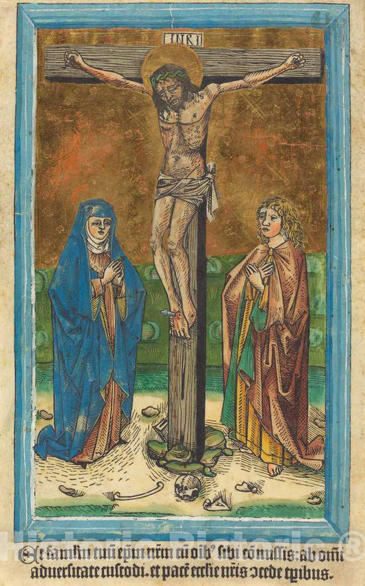 Art Print : Christ on The Cross, 1485 - Vintage Wall Art
