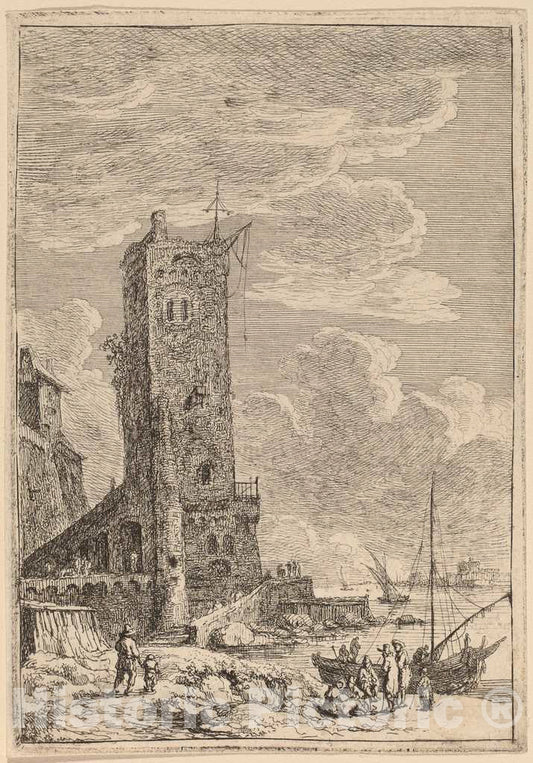 Art Print : Franz Edmund Weirotter, Harbor at Livorno, c. 1764 - Vintage Wall Art