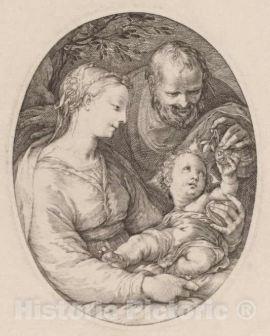 Art Print : Hendrik Goltzius, The Holy Family - Vintage Wall Art