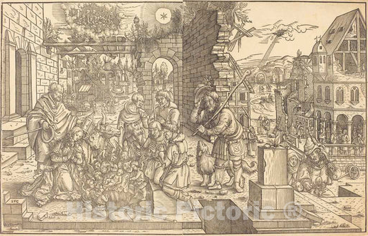 Art Print : The Adoration of The Shepherds, c.1535 - Vintage Wall Art