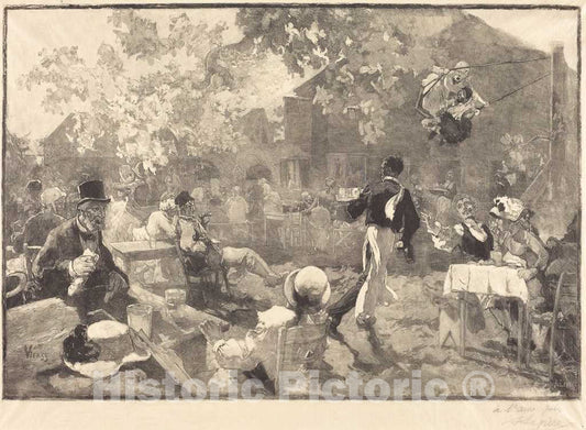 Art Print : LepÃ¨re After Vierge, Au Coq des bruyeres, 1888 - Vintage Wall Art