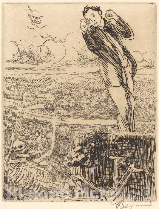 Art Print : Albert Besnard, Vertigo (Le vertige), 1900 - Vintage Wall Art