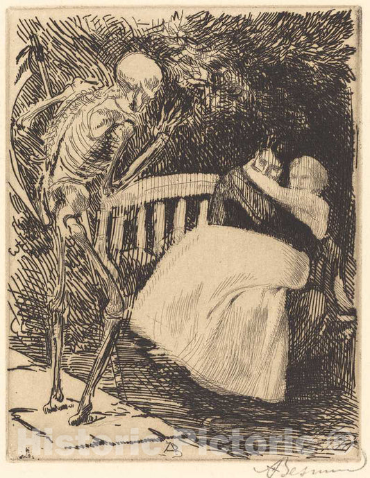Art Print : Albert Besnard, The Warning (L'avertissement), 1900 - Vintage Wall Art