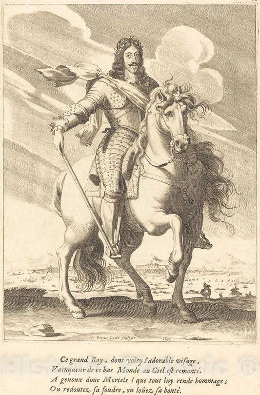Art Print : Pierre Daret de Cazeneuve, Louis XIII, 1643 - Vintage Wall Art