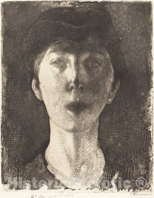Art Print : Albert Besnard, Queen Elisabeth of Belgium (La Reine Ã‰lisabeth de Belgique), 1917 - Vintage Wall Art
