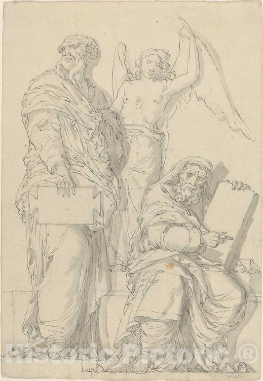 Art Print : Louis-Felix de La Rue After Raphael, The Prophets Hosea and Jonah - Vintage Wall Art