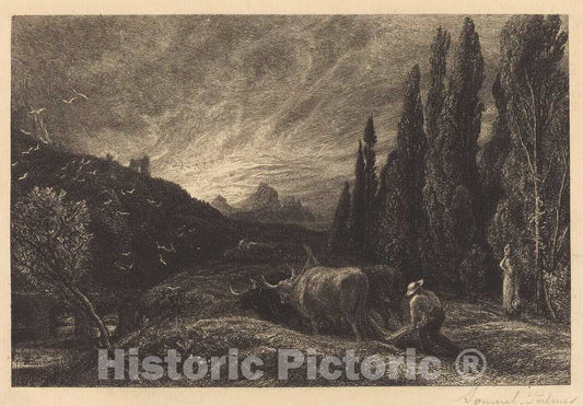 Art Print : Samuel Palmer, The Early Ploughman, in or Before 1861 - Vintage Wall Art