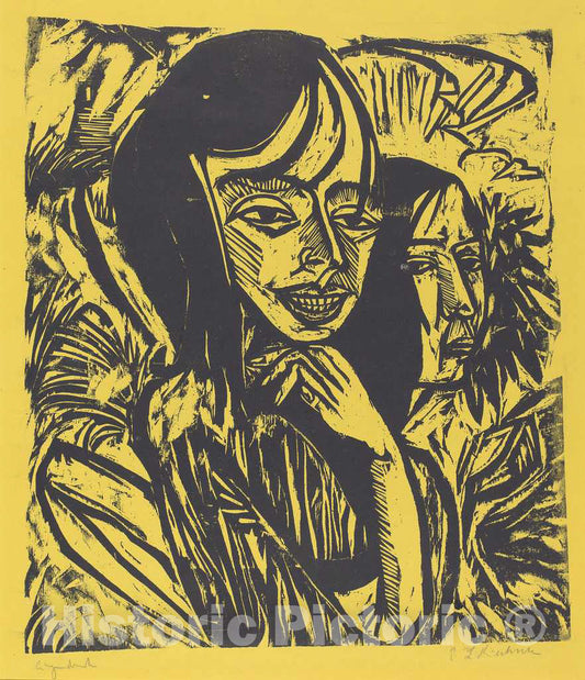 Art Print : Ernst Ludwig Kirchner, Girls from Fehmarn (Fehmarn MÃ¤dchen), 1913 - Vintage Wall Art