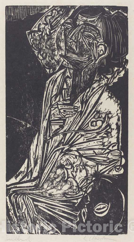 Art Print : Ernst Ludwig Kirchner, The Wife of Professor Goldstein (Frau Professor Goldstein), 1916 - Vintage Wall Art