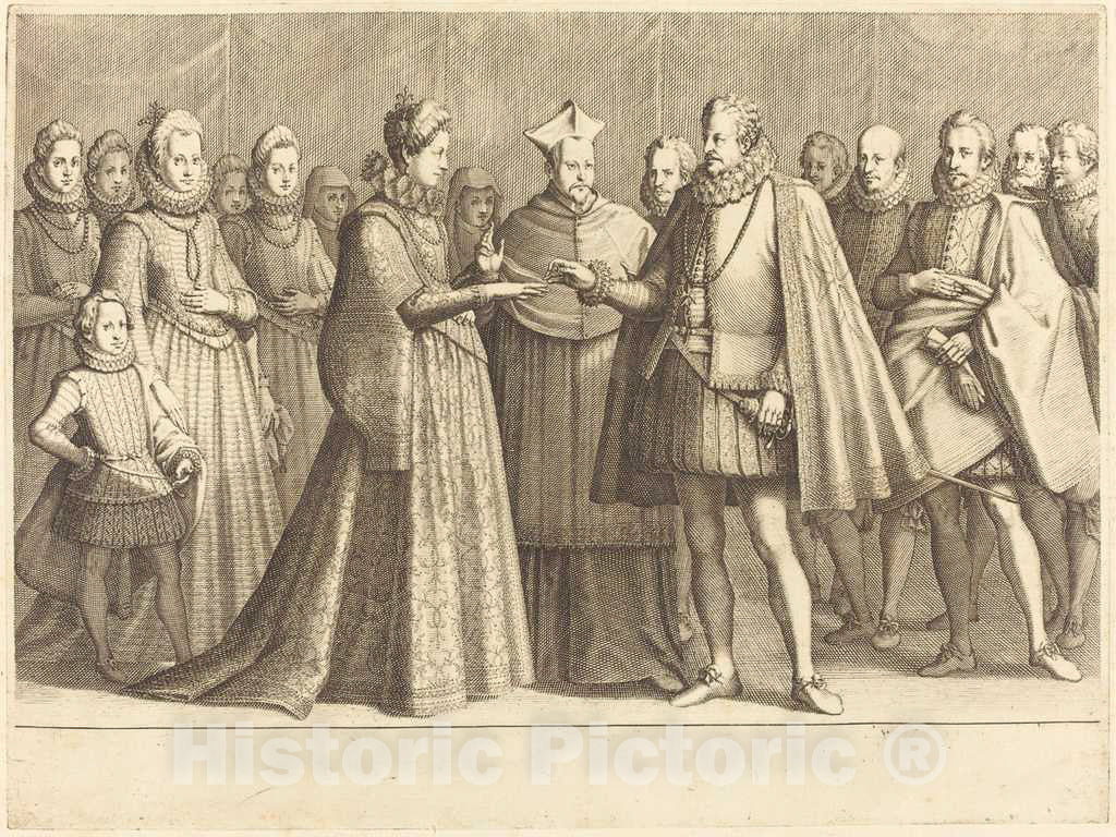 Art Print : Jacques Callot, The Marriage of Ferdinando and Christine of Lorraine, c. 1614 - Vintage Wall Art