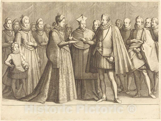 Art Print : Jacques Callot, The Marriage of Ferdinando and Christine of Lorraine, c. 1614 - Vintage Wall Art