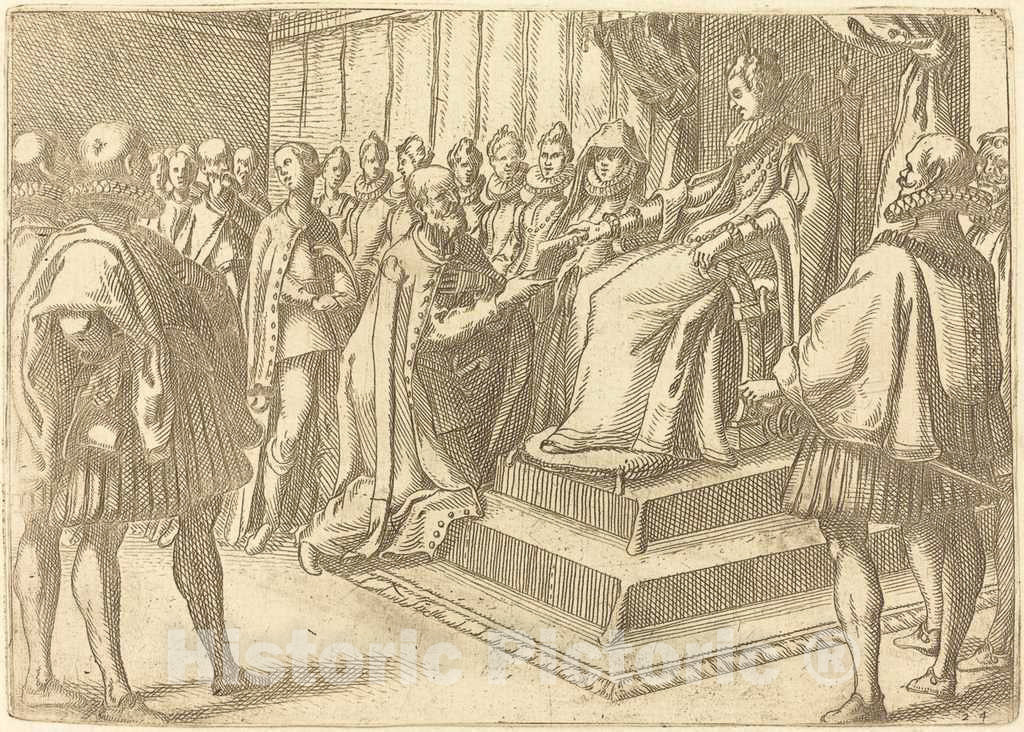 Art Print : Jacques Callot, Reception of The Envoy of Poland, 1612 - Vintage Wall Art