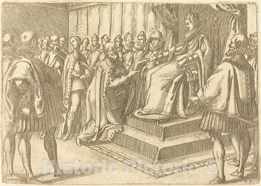 Art Print : Jacques Callot, Reception of The Envoy of Poland, 1612 - Vintage Wall Art