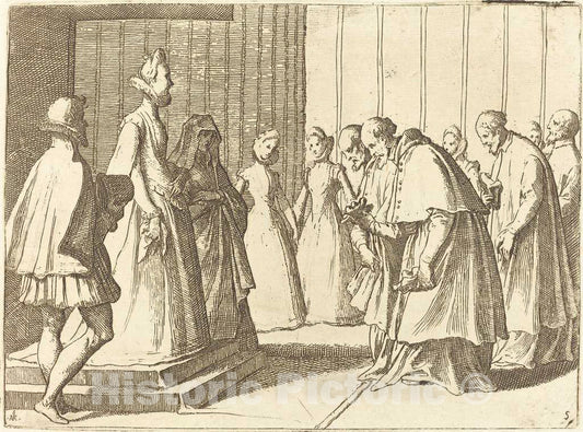 Art Print : Raffaello Schiaminossi, Margaret of Austria Receiving The Homage of Cardinals and Prelates, 1612 - Vintage Wall Art