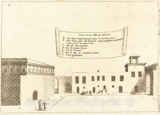 Art Print : Jacques Callot, Third Part of The Via Dolorosa, 1619 - Vintage Wall Art