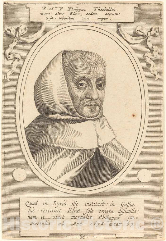 Art Print : Claude Mellan, Philippe Thibaud, 1638 - Vintage Wall Art