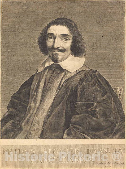 Art Print : Claude Mellan, Pierre Seguier, 1639 - Vintage Wall Art
