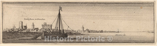 Art Print : Wenceslaus Hollar, Rudesheim, c.1634 - Vintage Wall Art