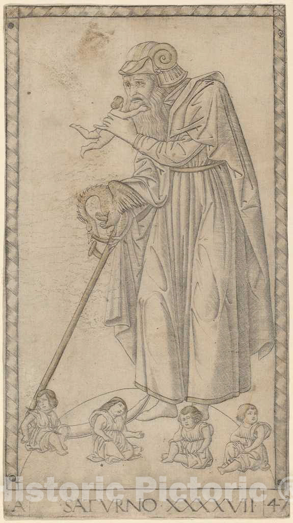 Art Print : Saturno (Saturn), c. 1465 - Vintage Wall Art