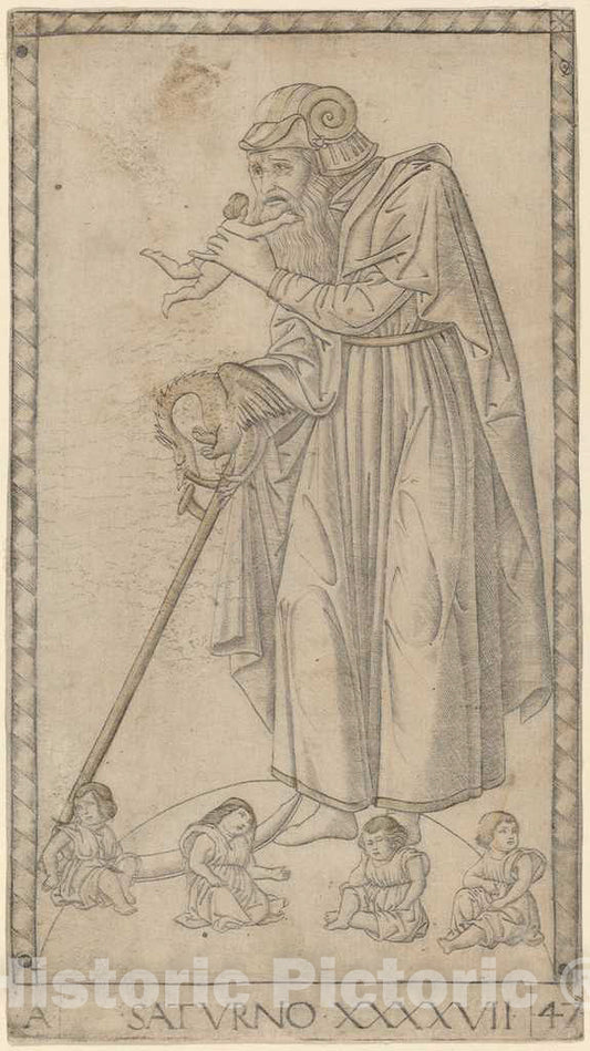 Art Print : Saturno (Saturn), c. 1465 - Vintage Wall Art
