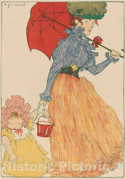 Art Print : Henri Jacques Edouard Evenepoel, at The Square, 1897 - Vintage Wall Art