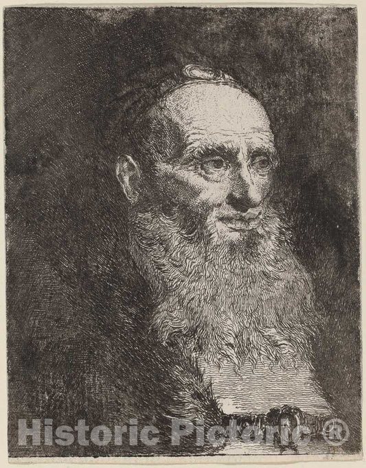 Art Print : Giovanni Domenico Tiepolo, Old Man with a Beard, c. 1762 - Vintage Wall Art