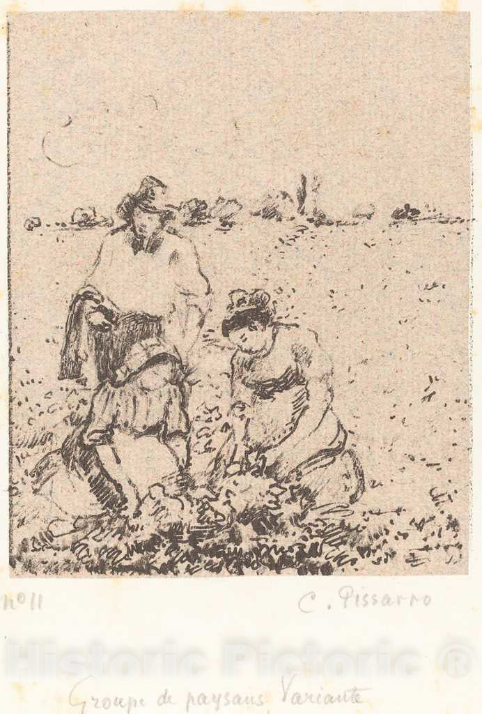 Art Print : Camille Pissarro, Groupe de paysans (Group of Peasants), c. 1899 - Vintage Wall Art