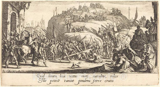 Art Print : Jacques Callot, The Carrying of The Cross, c. 1618 - Vintage Wall Art