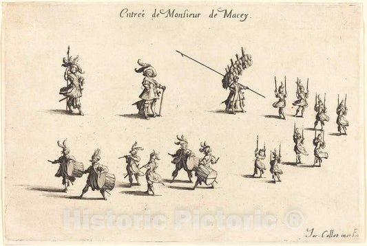 Art Print : Jacques Callot, Entry of M. de Macey, 1627 - Vintage Wall Art