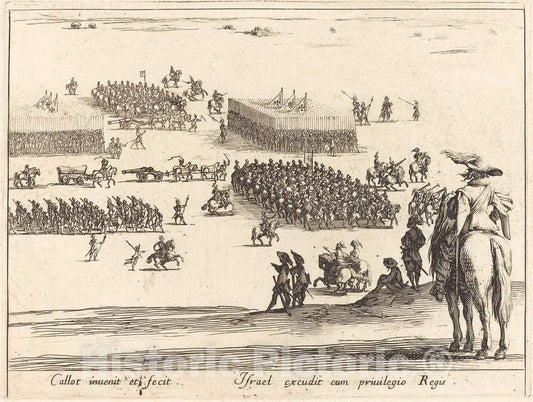Art Print : Jacques Callot, The Review, c.1628 - Vintage Wall Art
