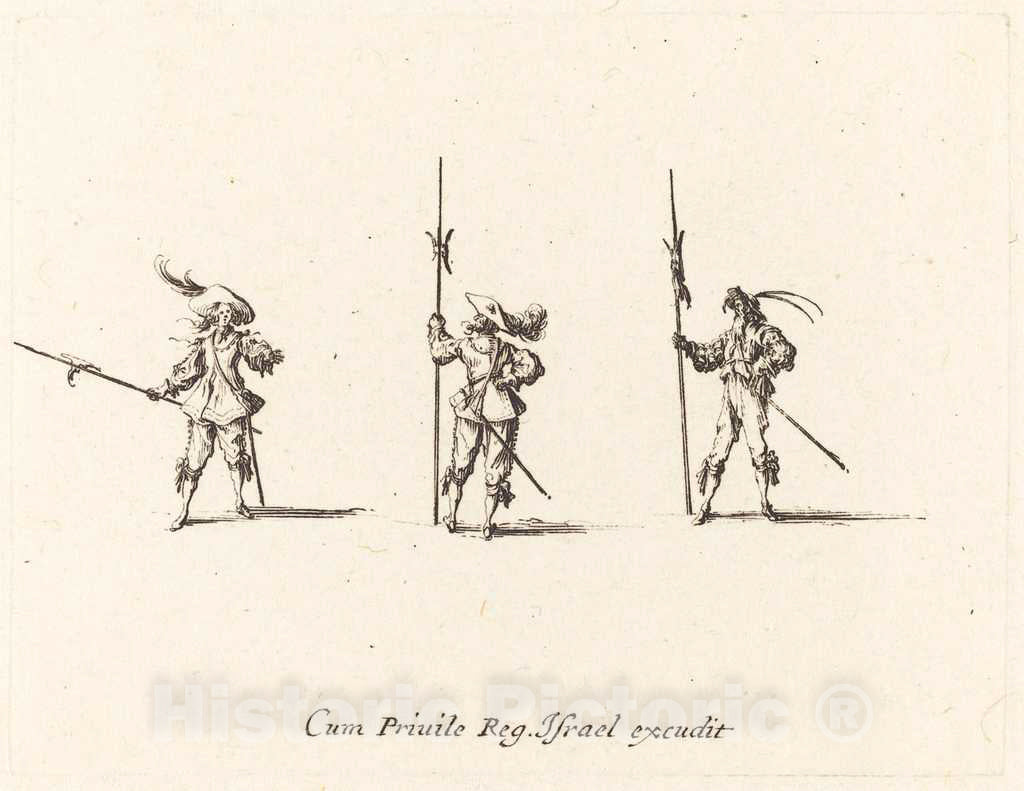 Art Print : Jacques Callot, Drill with Halberds, c.1635 - Vintage Wall Art