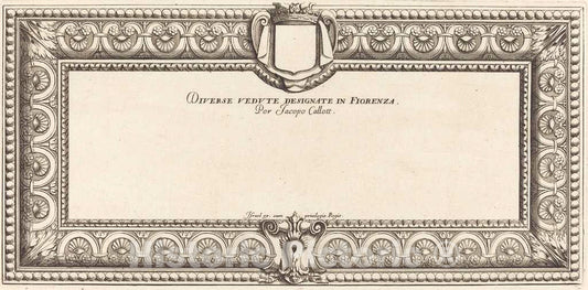 Art Print : FranÃ§ois Collignon, Title Page for Callot's Various Italian Landscapes, c. 1630 - Vintage Wall Art