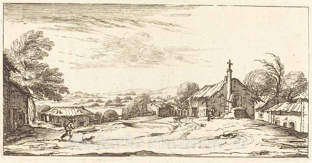 Art Print : Jacques Callot, Landscape, in or After 1635 - Vintage Wall Art