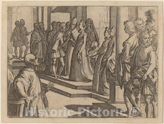 Art Print : Raffaello Schiaminossi, The Betrothal of Margaret of Austria to Philip III, King of Spain, 1612 - Vintage Wall Art