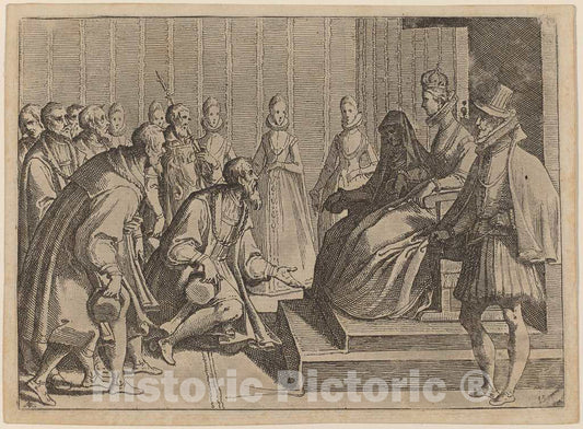 Art Print : Raffaello Schiaminossi, Margaret of Austria Giving Audience to a Nobleman, 1612 - Vintage Wall Art