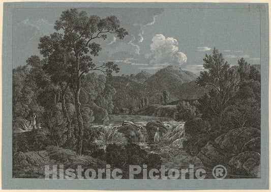Art Print : Josef Rebell, The Waterfall Near Schladming in The Steiermark - Vintage Wall Art