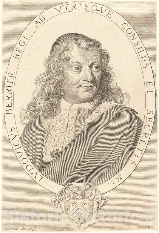 Art Print : Claude Mellan, Louis Berryer, 1667 - Vintage Wall Art