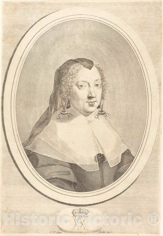 Art Print : Claude Mellan, Anne of Austria - Vintage Wall Art