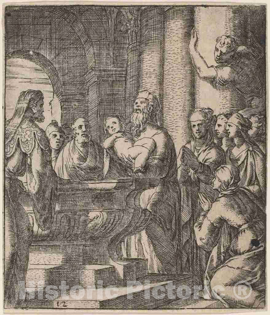 Art Print : Giovanni Battista Fontana, The Baptism of Christ - Vintage Wall Art