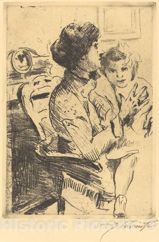 Art Print : Lovis Corinth, Mother and Child (Mutter und Kind), 1911 - Vintage Wall Art