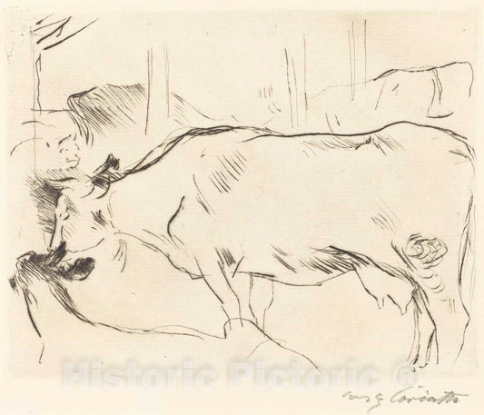 Art Print : Lovis Corinth, Cow Barn - II (Kuhstall II), 1914 - Vintage Wall Art