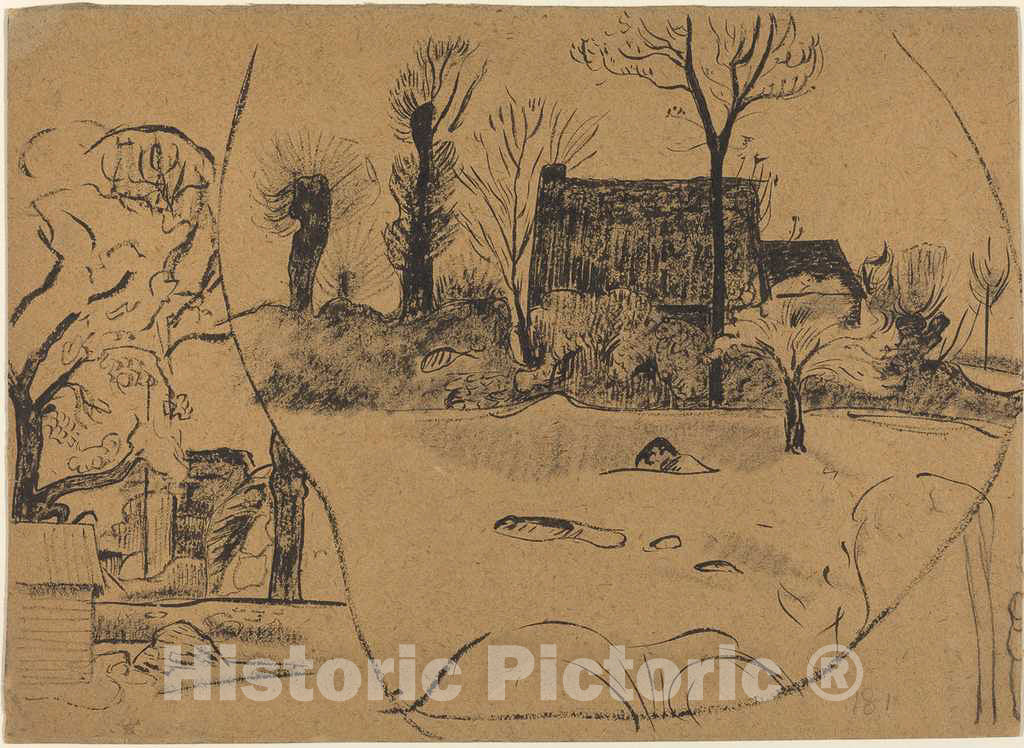 Art Print : Paul Gauguin, Landscape at Pont-Aven, c. 1888 - Vintage Wall Art